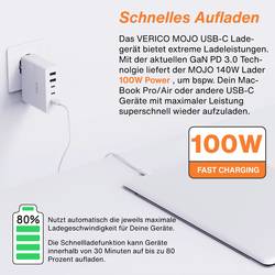 Verico Mojo 140W GaN 5 USB nabíječka, 2x USB A, 3x USB-C®, 140 W, Power Delivery 3.0, bílá