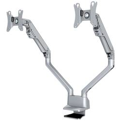 Neomounts FPMA-D750DSILVER držák na stůl pro monitor 25,4 cm (10) - 81,3 cm (32) nakláněcí, otočný, naklápěcí, nastavitelná výška šedá