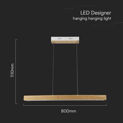 V-TAC 23100 VT-7582 LED závěsný lustr LED Energetická třída (EEK2021): E (A - G) 12 W dřevo