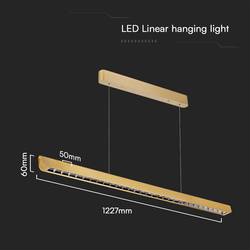 V-TAC VT-7-36-G 23344 LED závěsný lustr LED LED Energetická třída (EEK2021): F (A - G) 36 W zlatá