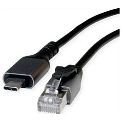 Value Adaptérový kabel USB-C® na RJ45 USB 3.2 Gen2 USB-C ® zástrčka, konektor rj45 1 m černá 12.99.1165