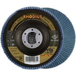 Rhodius 210481 LSZ F3 vějířovitý brusný kotouč Průměr 115 mm Ø otvoru 22.23 mm Zrnitost 80 nerezová ocel 1 ks