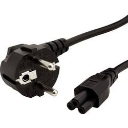 Value 19.99.1029 notebook, napájecí kabel černá 3 m Zahnutý kabelový vývod