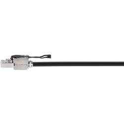 Renkforce RF-4538214 RJ45 síťové kabely, propojovací kabely CAT 6A S/FTP 0.25 m černá se stahovacím kroužkem pro odblokování 1 ks