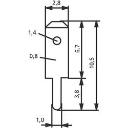 Vogt Verbindungstechnik 378008.61 faston zástrčka Šířka zástrčky: 2.8 mm Tloušťka konektoru: 0.8 mm 180 ° bez izolace kov 100 ks