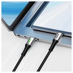 LogiLink Kabel USB-C USB 3.2 Gen2x2 USB-C ® zástrčka 0.50 m černá s LED, 4K UHD, oboustranně zapojitelná zástrčka CU0441