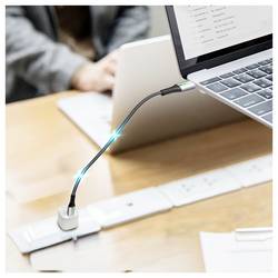 LogiLink Kabel USB-C USB 3.2 Gen2x2 USB-C ® zástrčka 0.50 m černá s LED, 4K UHD, oboustranně zapojitelná zástrčka CU0441