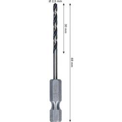 Bosch Accessories 2608577864 2608577864 HSS kovový spirálový vrták 2.5 mm Celková délka 69 mm 1 ks