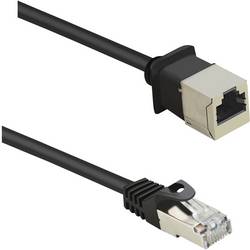 Renkforce RF-4394130 RJ45 síťové kabely, propojovací kabely CAT 5e F/UTP 3.00 m černá prodlužovací kabel s ochranou, pozlacené kontakty 1 ks