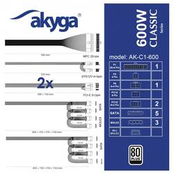 Akyga PC síťový zdroj 600 W ATX