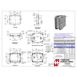 Hammond Electronics 1556GBK univerzální pouzdro 200 x 160 x 45 plast ABS zpomalující hoření černá 1 ks