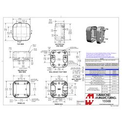 Hammond Electronics 1556BBK univerzální pouzdro 80 x 80 x 45 plast ABS zpomalující hoření černá 1 ks