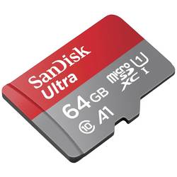 SanDisk microSDXC Ultra 64GB (A1/UHS-I/Cl.10/140MB/s) + Adapter Mobile paměťová karta microSDXC 64 GB A1 Application Performance Class, UHS-Class 1