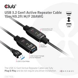 club3D USB kabel USB 3.2 Gen1 konektor rj45 15.00 m černá CAC-1406