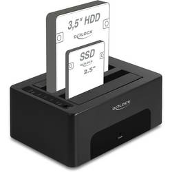 Delock 64187 USB B, SATA 6 Gb/s, DC zásuvka 3,5 mm dokovací stanice pro pevný disk s funkcí klonování, s funkcí mazání