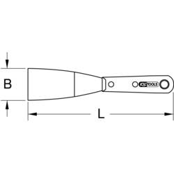 KS Tools 907.2262 Tmel Z NEREZOVÉ OCELI, 38 mm, s dřevěnou rukojetí