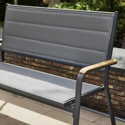 Siena Garden N40082 zahradní lavička hliník, teakové dřevo antracit (matný), šedá, přírodní