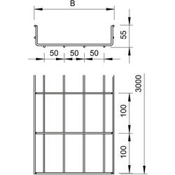 OBO Bettermann 6000122 Mřížkový žlab (d x š x v) 3 m x 100.00 mm x 55.00 mm 3 m