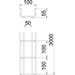 OBO Bettermann 6000122 Mřížkový žlab (d x š x v) 3 m x 100.00 mm x 55.00 mm 3 m