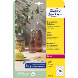 Avery-Zweckform L7780-25 Fóliové etikety Ø 40 mm poylesterová fólie transparentní 600 ks trvalé barevná laserová tiskárna, laserová tiskárna, ruční popis