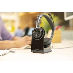 HP Poly Voyager Focus 2 Microsoft Teams Certified Headset otevřená (On Ear) Bluetooth® stereo černá Potlačení hluku headset Počítače