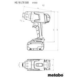 Metabo HG 18 LTX 500 Metaloc horkovzdušná pistole bez nabíječky, bez akumulátoru, 610502840