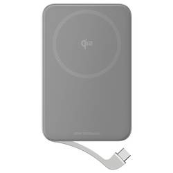 ECOFLOW Rapid 5000 powerbanka Li-Ion, 5000 mAh, MagSafe, Bezdrátové nabíjení Qi, USB-C®, Bezdrátové nabíjení, stříbrná