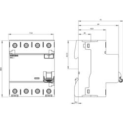 Siemens 5SV34446 5SV3444-6 proudový chránič A 4pólový 40 A 0.1 A 400 V