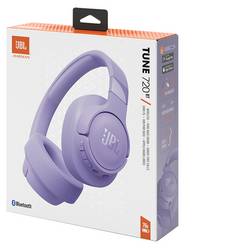 JBL Tune 720BT sluchátka uzavřená (Over Ear) Bez kabelu, Bluetooth®, kabelová stereo nachová regulace hlasitosti, Vypnutí zvuku mikrofonu Hi-Fi