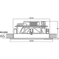 Monacor EDL-62HQ ELA stropní reproduktor, 70 W, 100 V, bílá/černá, 1 ks