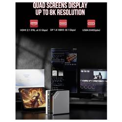 GMKtec Workstation Mini PC, Superpočítač pro AI (umělou inteligenci) EVO-X2 AMD Ryzen AI Max+ 395 64+1TB DDR5X AMD Ryzen AI Max+ 395 5.1 GHz 64 GB RAM 1 TB SSD