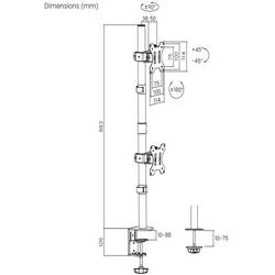 SpeaKa Professional rameno na monitory SP-MM-420 2 Displej: (s) 33,8 cm (13,3) - 81,3 cm (32) černá naklápěcí, nakláněcí, otočný, nastavitelná výška