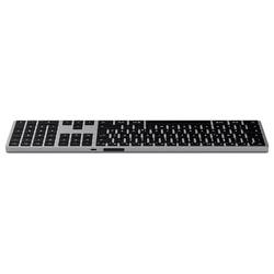 Satechi Slim X3 Bluetooth® klávesnice německá, QWERTZ antracitová tlačítka multimédií, s číselnou klávesnicí, s podsvícením