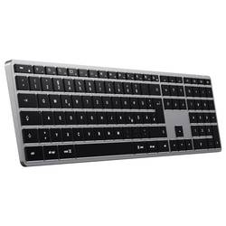 Satechi Slim X3 Bluetooth® klávesnice německá, QWERTZ antracitová tlačítka multimédií, s číselnou klávesnicí, s podsvícením