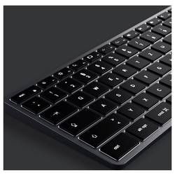 Satechi Slim X3 Bluetooth® klávesnice německá, QWERTZ antracitová tlačítka multimédií, s číselnou klávesnicí, s podsvícením