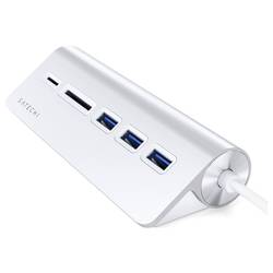 Satechi ST-TCHCRS USB Hub 3 porty USB-A, SD, microSD USB 3.0 5 GBit/s stříbrná ST-TCHCRS