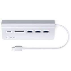 Satechi ST-TCHCRS USB Hub 3 porty USB-A, SD, microSD USB 3.0 5 GBit/s stříbrná ST-TCHCRS