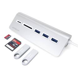 Satechi ST-TCHCRS USB Hub 3 porty USB-A, SD, microSD USB 3.0 5 GBit/s stříbrná ST-TCHCRS