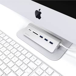 Satechi ST-TCHCRS USB Hub 3 porty USB-A, SD, microSD USB 3.0 5 GBit/s stříbrná ST-TCHCRS