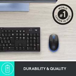 Logitech M190 optická myš, přenos bezdrátový, 3 tlačítko, 1000 dpi, modrá