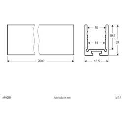 EVN APH 200 EVN Lichttechnik Profile hliník (d x š) 2000 mm x 18.50 mm 1 ks