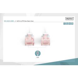 Digitus DK-1624-100S RJ45 síťové kabely, propojovací kabely CAT 6 U/FTP 10.00 m šedá stíněný, bez halogenů, dvoužilový stíněný 1 ks