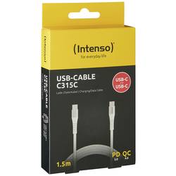 Intenso USB kabel USB 2.0 USB-C ® zástrčka, USB-C ® zástrčka 1.50 m bílá látkový potah 7901002
