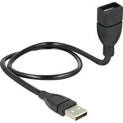 Delock USB kabel USB 2.0 USB-A zástrčka, USB-A zásuvka 0.50 m černá flexibilní husí krk 83499