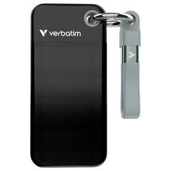 Verbatim Pocket 2 TB, externí SSD disk, USB-C™ (USB 3.2 Gen 2), černá, šedá