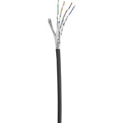 Renkforce RF-4965870 RJ45 síťové kabely, propojovací kabely CAT 6 S/FTP 30.00 m černá s ochranou, pozlacené kontakty, samozhášecí 1 ks