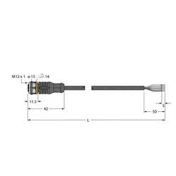Turck RKC4.4T-2/TXL připojovací kabel pro senzory - aktory, 6625503, piny: 4, 2 m, 1 ks