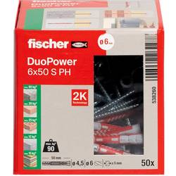 Fischer 538260 DUOPOWER 6x50 S PH LD 2komponentní hmoždinka 50 mm 6 mm 50 ks