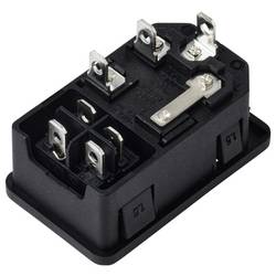 TRU COMPONENTS TC-13599520 IEC zástrčka C13/C14 zástrčka, vestavná rovná Počet kontaktů: 3 10 A černá 1 ks