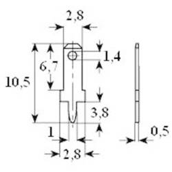 Vogt Verbindungstechnik 378005.68 faston zástrčka Šířka zástrčky: 2.8 mm Tloušťka konektoru: 0.5 mm 180 ° bez izolace kov 100 ks